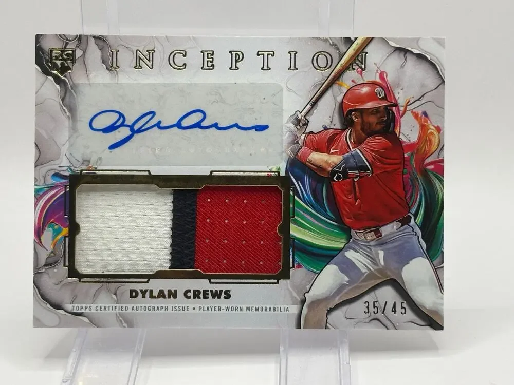 2025 Topps Inception Dylan Crews Rookie 3-Color Jersey Patch Auto 35/45 SP RPA
